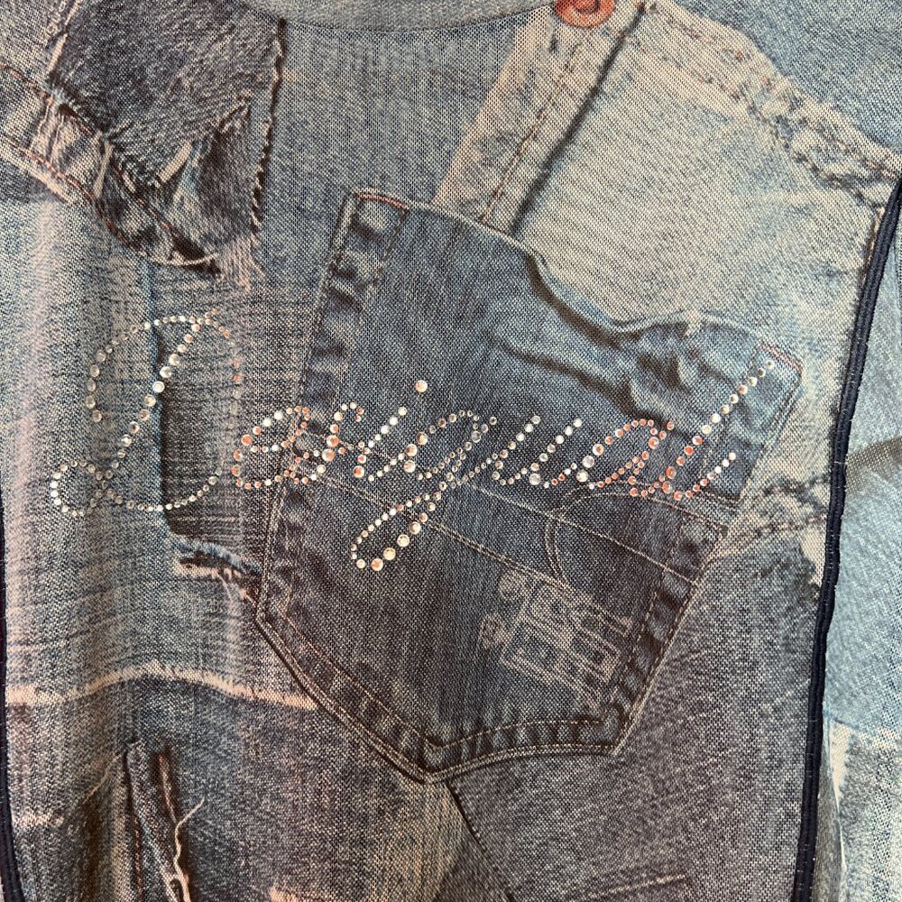 Desigual tulle tshirt with sequins, size S - Picture 2 of 5